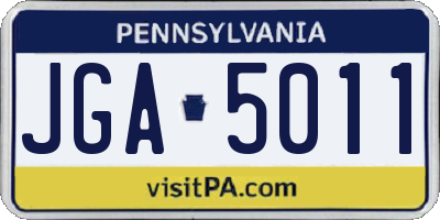 PA license plate JGA5011