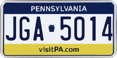PA license plate JGA5014