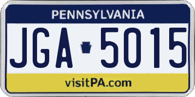 PA license plate JGA5015