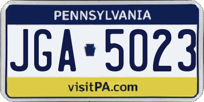 PA license plate JGA5023