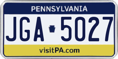 PA license plate JGA5027