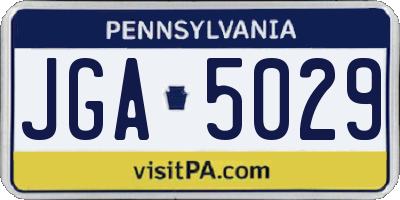 PA license plate JGA5029