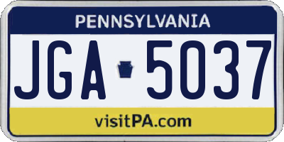 PA license plate JGA5037