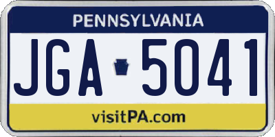 PA license plate JGA5041