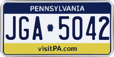 PA license plate JGA5042