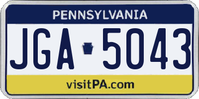 PA license plate JGA5043
