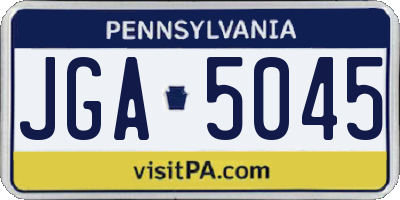 PA license plate JGA5045