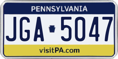 PA license plate JGA5047