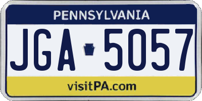 PA license plate JGA5057