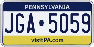 PA license plate JGA5059