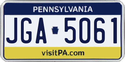 PA license plate JGA5061