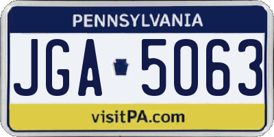 PA license plate JGA5063