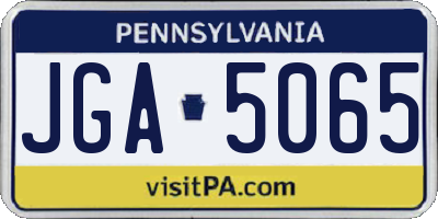 PA license plate JGA5065