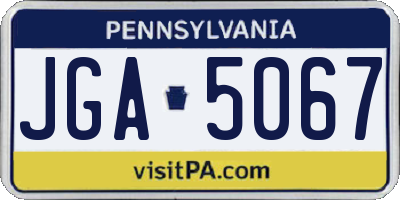PA license plate JGA5067