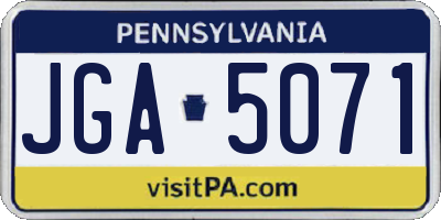 PA license plate JGA5071