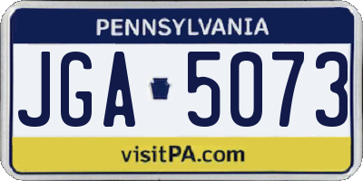 PA license plate JGA5073