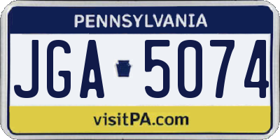 PA license plate JGA5074