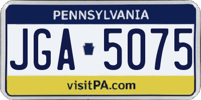 PA license plate JGA5075