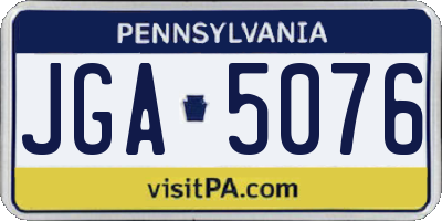 PA license plate JGA5076