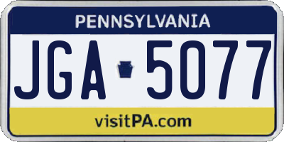 PA license plate JGA5077