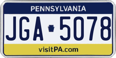 PA license plate JGA5078