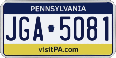 PA license plate JGA5081