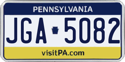 PA license plate JGA5082