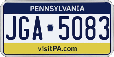 PA license plate JGA5083
