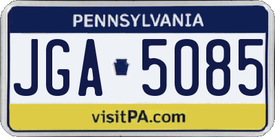PA license plate JGA5085
