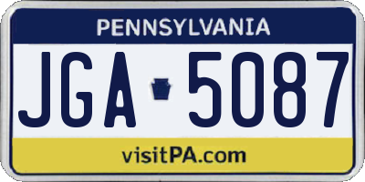 PA license plate JGA5087
