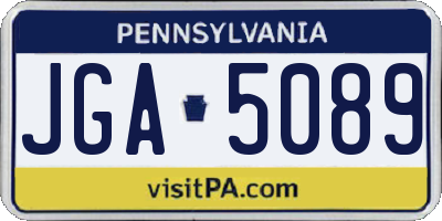 PA license plate JGA5089