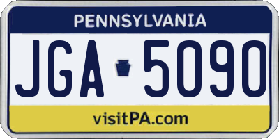 PA license plate JGA5090