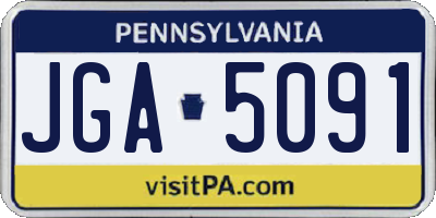 PA license plate JGA5091