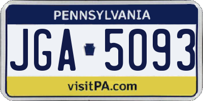 PA license plate JGA5093