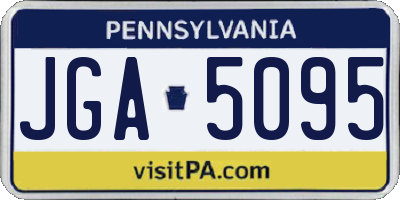 PA license plate JGA5095