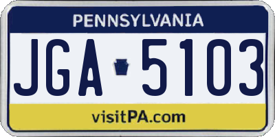 PA license plate JGA5103