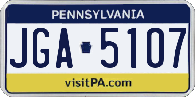 PA license plate JGA5107