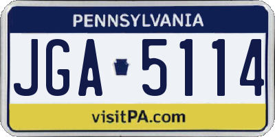 PA license plate JGA5114