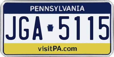 PA license plate JGA5115