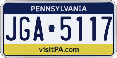 PA license plate JGA5117