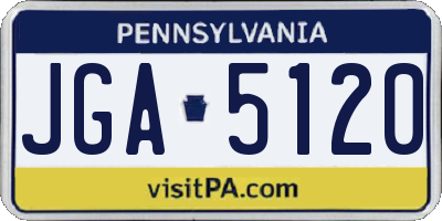 PA license plate JGA5120