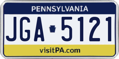 PA license plate JGA5121