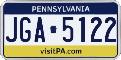 PA license plate JGA5122