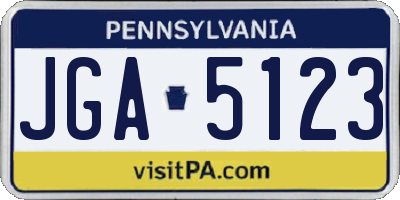 PA license plate JGA5123