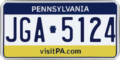 PA license plate JGA5124