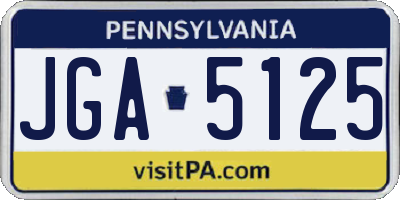 PA license plate JGA5125