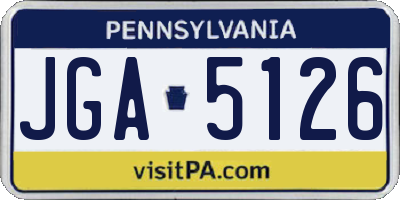 PA license plate JGA5126