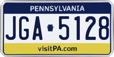 PA license plate JGA5128
