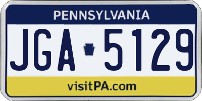 PA license plate JGA5129
