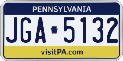 PA license plate JGA5132